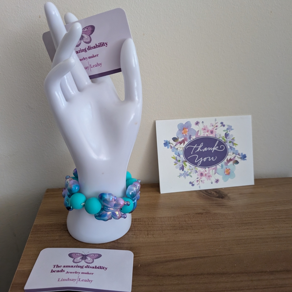 Blue and Purple Beaded Bracelet